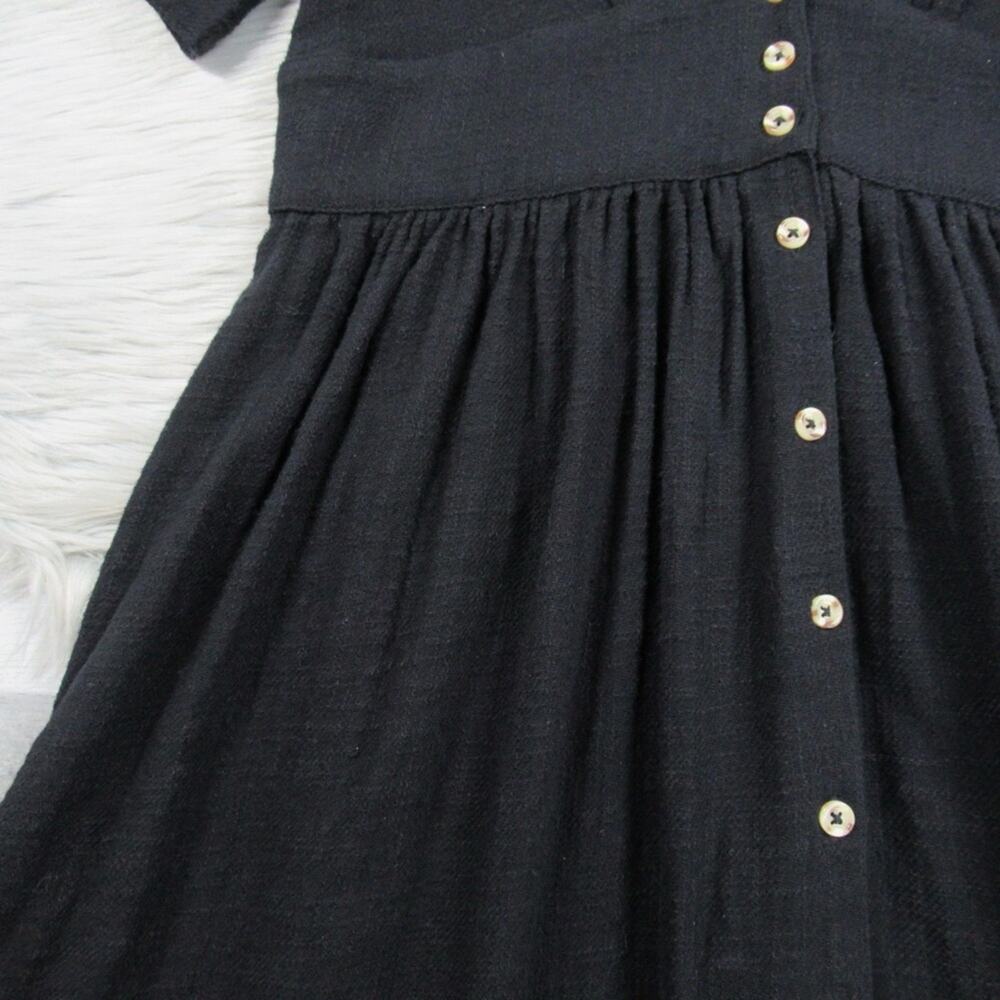 FREE PEOPLE Love of My Life Black Cotton Midi Dress Women's Size Large NEW - Picture 8 of 14